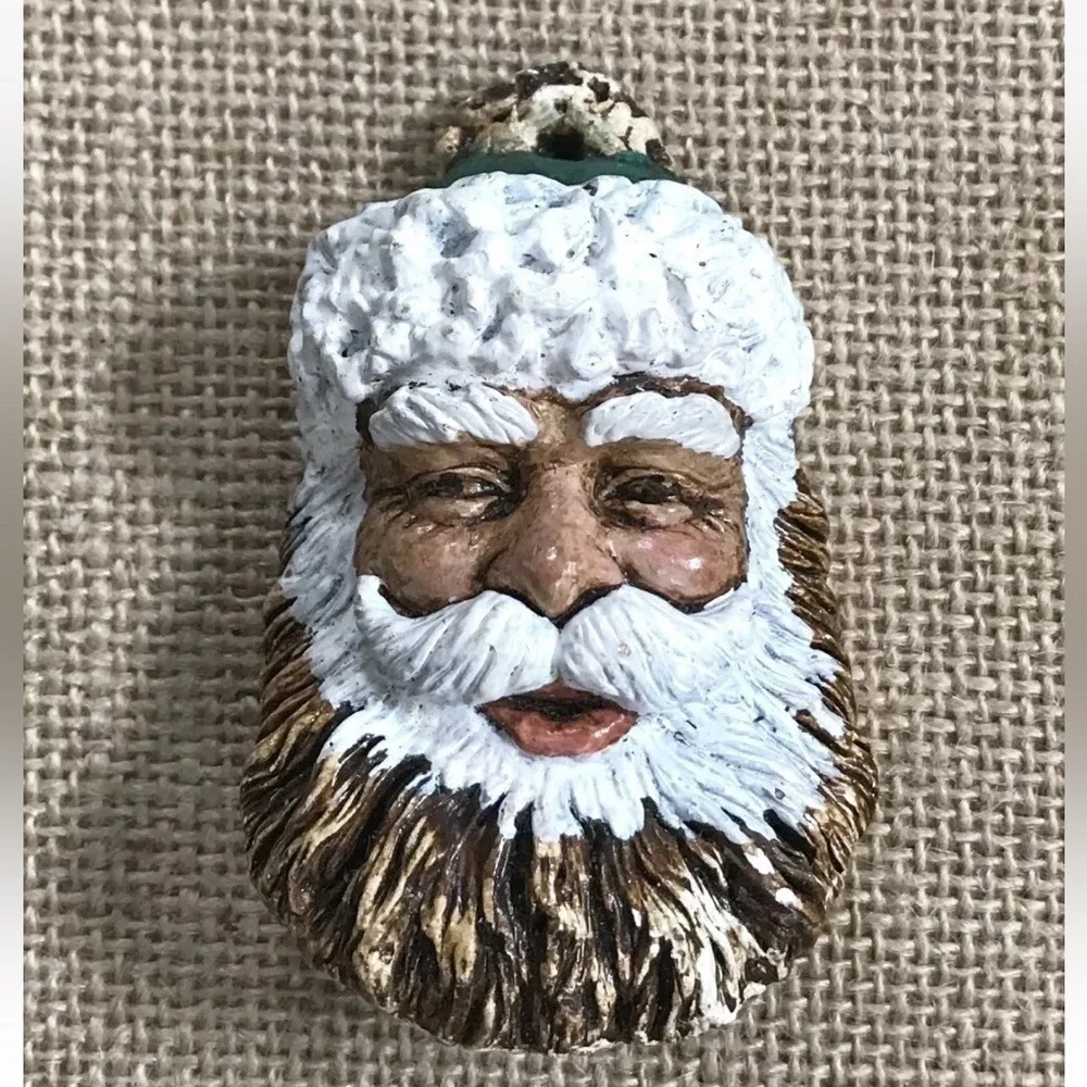 Father Christmas Santa Claus Resin Ornament Christmas Folk Art Rustic Farmhouse